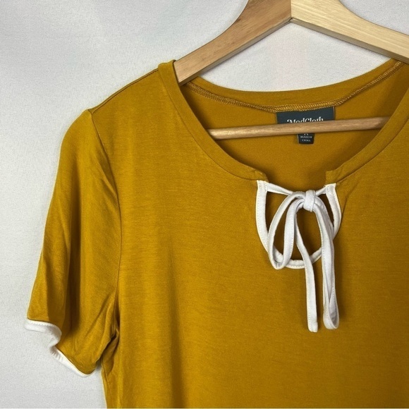 Modcloth Golden Yellow What's the Hap Short Sleeve T-Shirt M - Picture 5 of 8